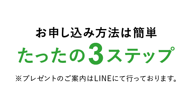 お申し込み方法は簡単たったの3ステップ